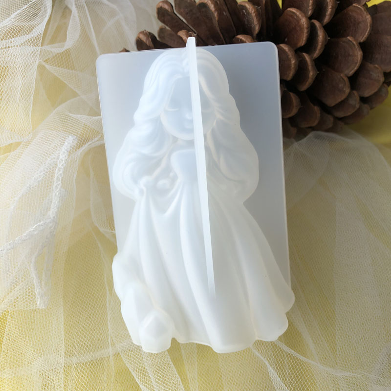 Home Decor Etsy - 3D 귀여운 공주 실리콘 양초 금형