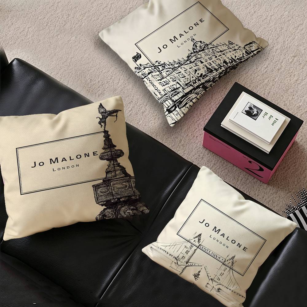 Home Decor Logo Design - J-Jo M-Malone 로고 패션 베개 커버