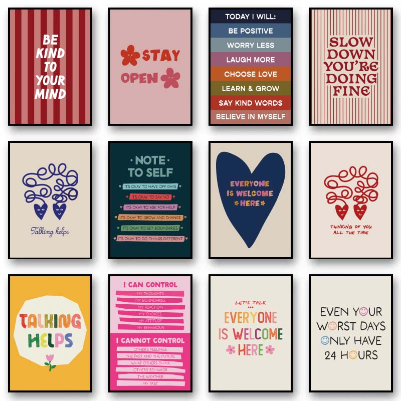 Home Decor Aesthetic Pinterest - 마음에 친절하십시오 정신 건강 심리학 벽