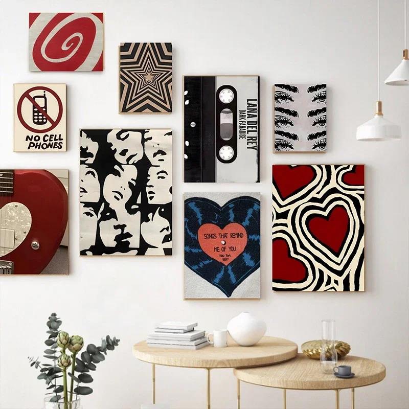 Home Decor Aesthetic Pinterest - 포스터 Y2K 록 스타일 캔버스 그림