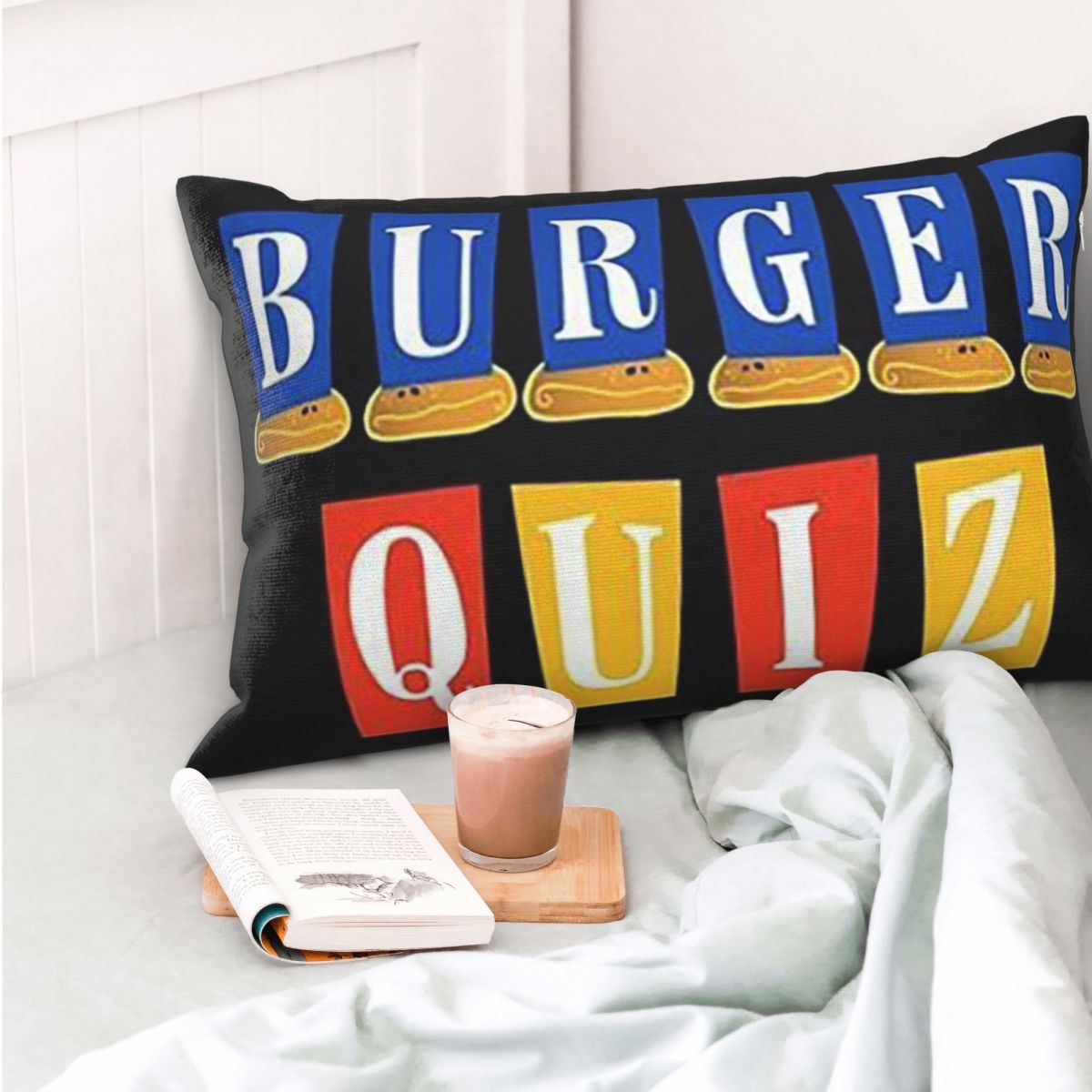Home Decor Quiz - 버거 퀴즈 새로운 로고 직사각형 베개
