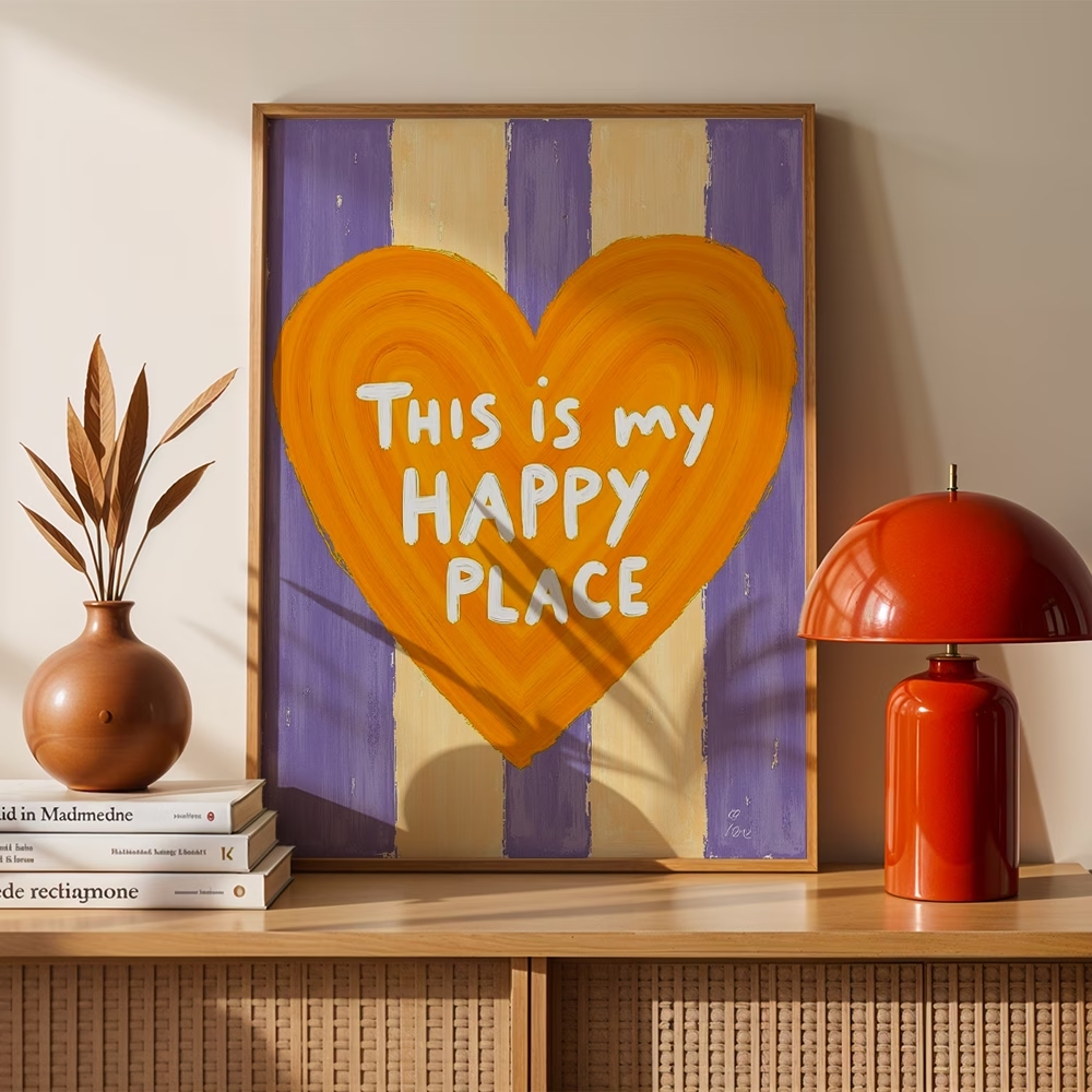 Home Decor Nz - 현대적이고 복고풍적인 스타일의 '이곳은 나의 행복한