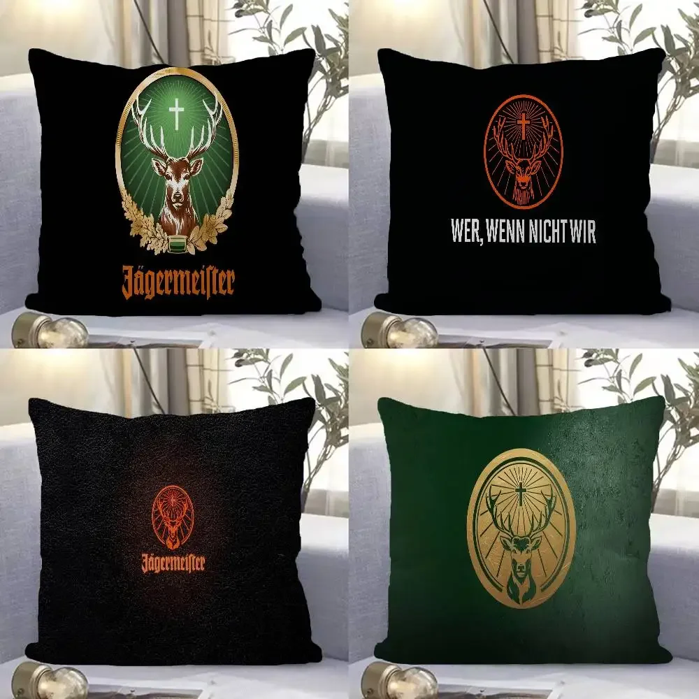 Home Decor Logo Design - J-Jagermeisteres 로고 메이플 디자인 쿠션 커버