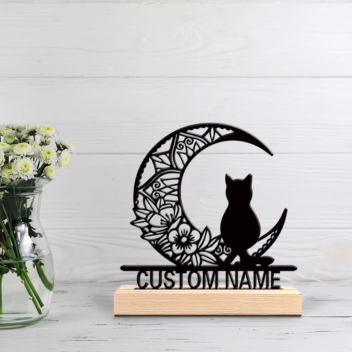 Home Decor Cat - 1개 추상적인 달 고양이 모양 개인