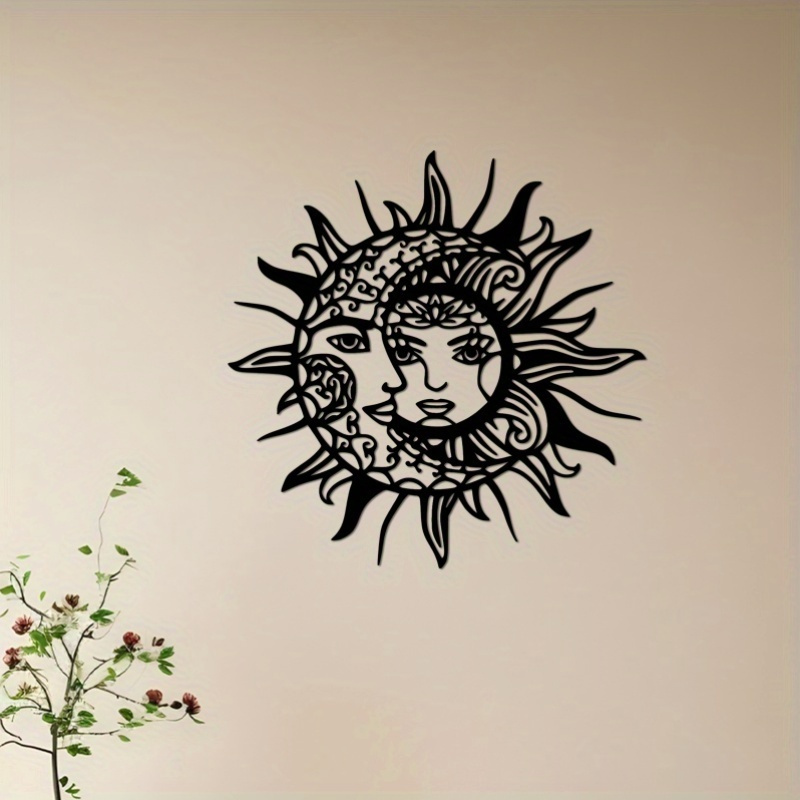 태양과 달 기하학적 금속 벽 예술, 현대 신비한 상징, - Home Decor Aesthetic Pinterest 리뷰 및 가격