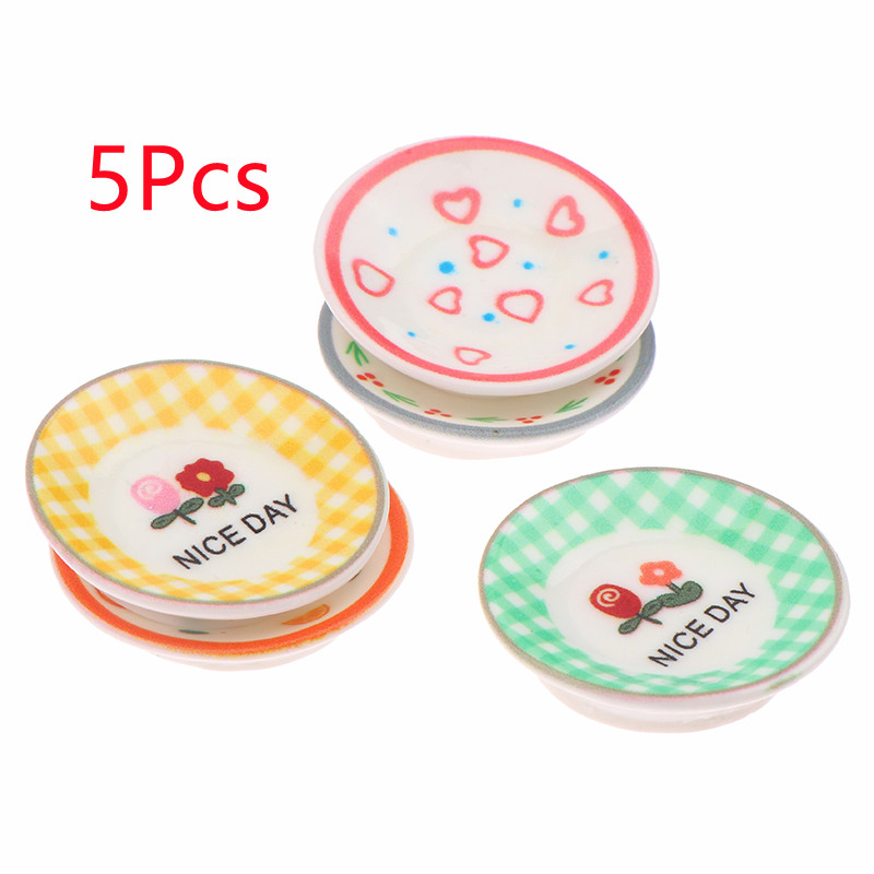 5Pcs 1/12 인형 집 미니 접시 요리 모델 인형  - Home Decor Kitchen 리뷰 및 가격