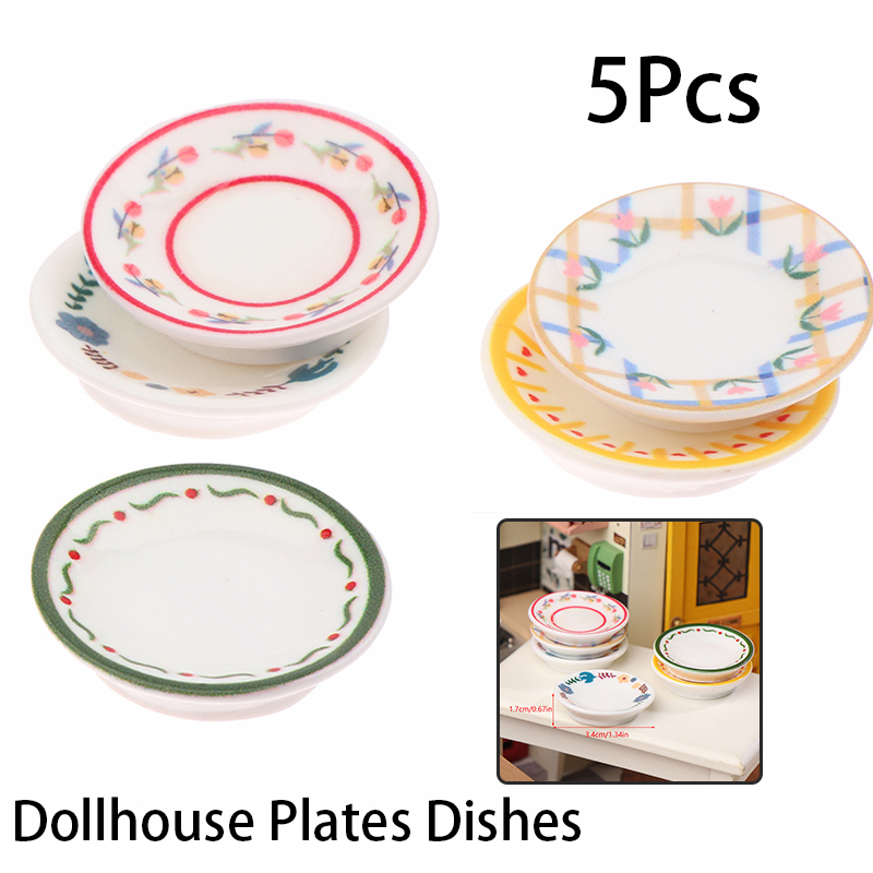 5Pcs 1/12 인형 집 미니 접시 요리 모델 인형  - Home Decor Kitchen 리뷰 및 가격