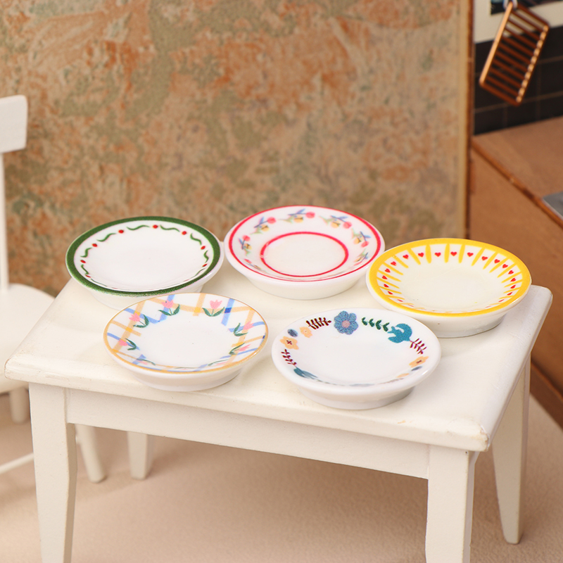 5Pcs 1/12 인형 집 미니 접시 요리 모델 인형  - Home Decor Kitchen 리뷰 및 가격