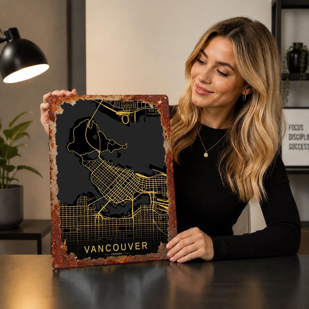 골든 밴쿠버 시티맵 3D 텍스처 프린트 포스터, 맞춤형 - Home Decor Vancouver 리뷰 및 가격