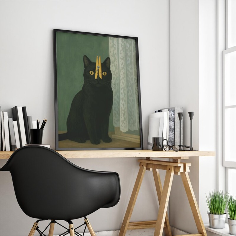 다크 유머 레트로 검은 고양이 흡연 캔버스 포스터, 무 - Home Decor Aesthetic Pinterest 리뷰 및 가격
