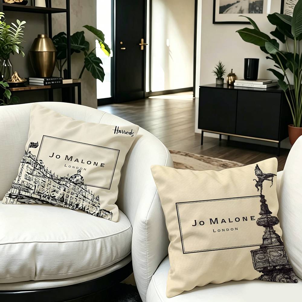 J-Jo M-Malone 로고 패션 베개 커버 디자인  - Home Decor Logo Design 리뷰 및 가격