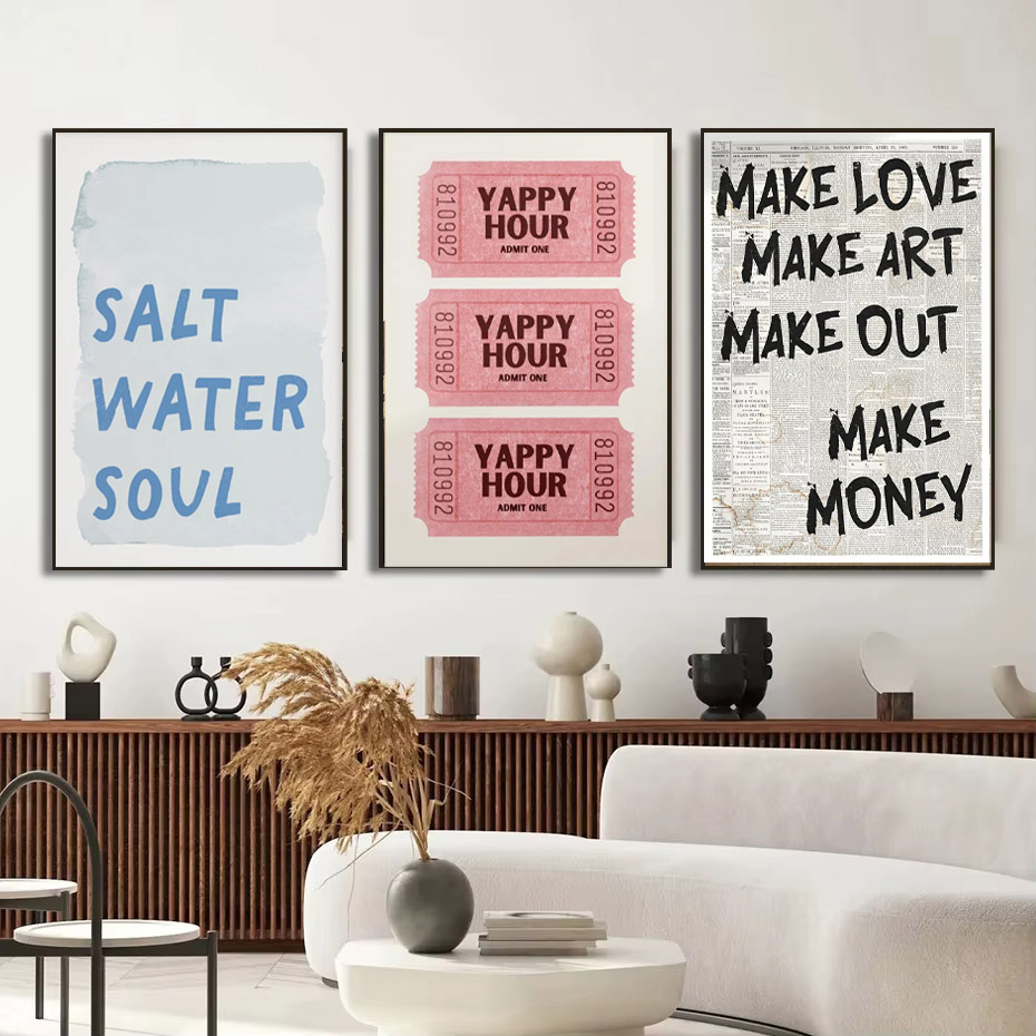 1pc 간단한 유행 텍스트 인쇄 포스터, 간단한 캔버스 - Home Decor Aesthetic Pinterest 리뷰 및 가격
