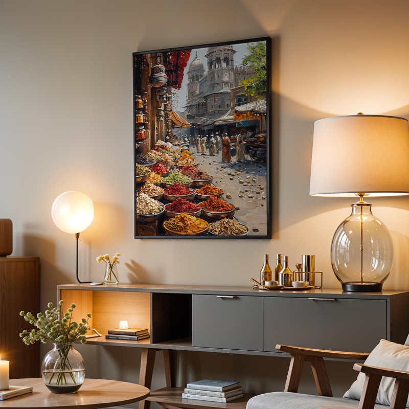카라치 라호르 파키스탄 거리 시장 수채화 그림 벵골 문 - Home Decor Karachi 리뷰 및 가격