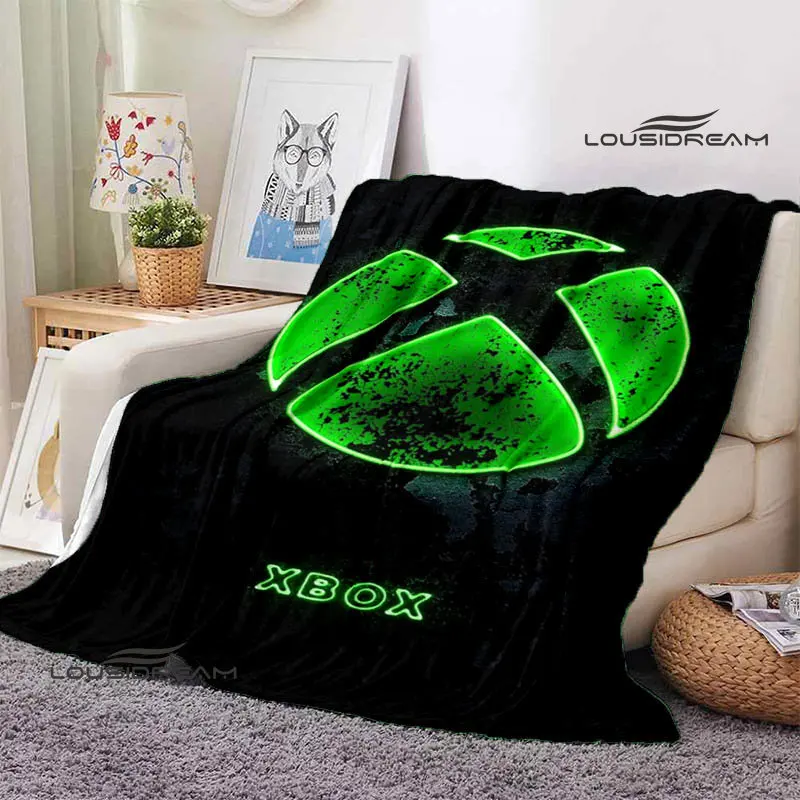 Xbox 로고 플리스 담요 부드러운 게임 디자인 덮개  - Home Decor Logo Design 리뷰 및 가격