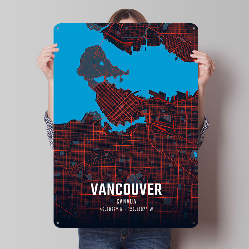 밴쿠버 도시 지도 금속 포스터 맞춤형 벽 장식 레트로  - Home Decor Vancouver 리뷰 및 가격