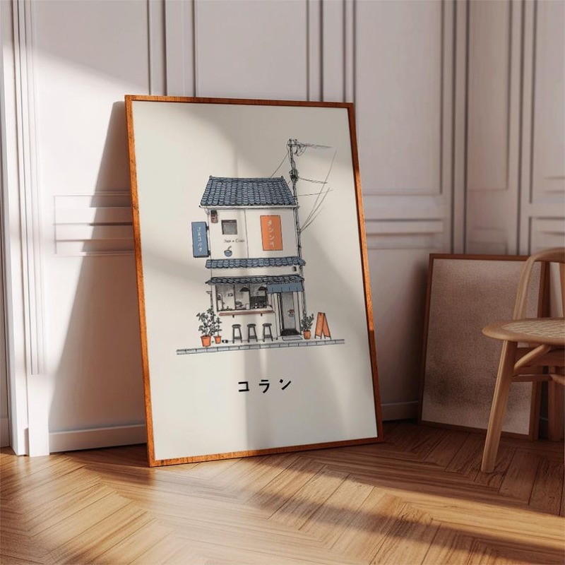 1개 일본 라멘 가게 캔버스 벽 예술 프린트, 프레임  - Home Decor Aesthetic Pinterest 리뷰 및 가격