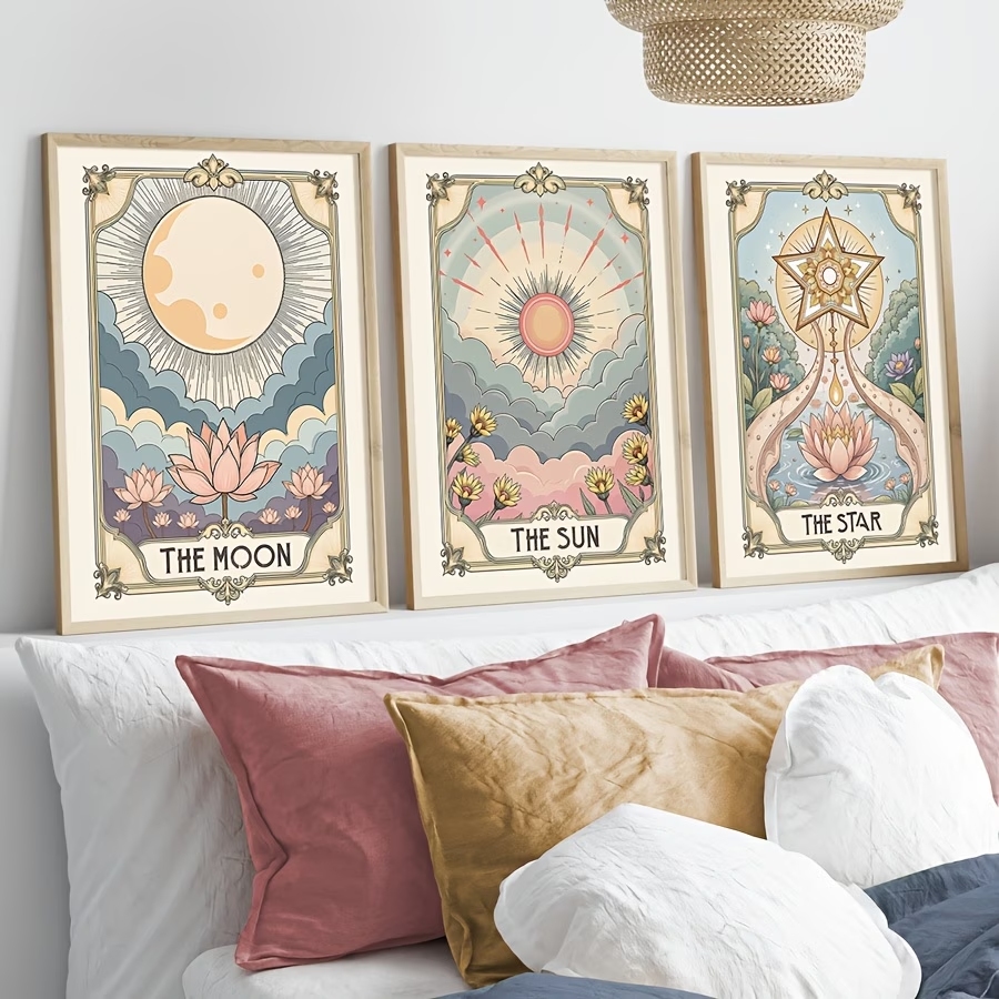 현대 보헤미안 타로 태양과 달 벽 아트 인쇄 캔버스 그 - Home Decor Nz 리뷰 및 가격