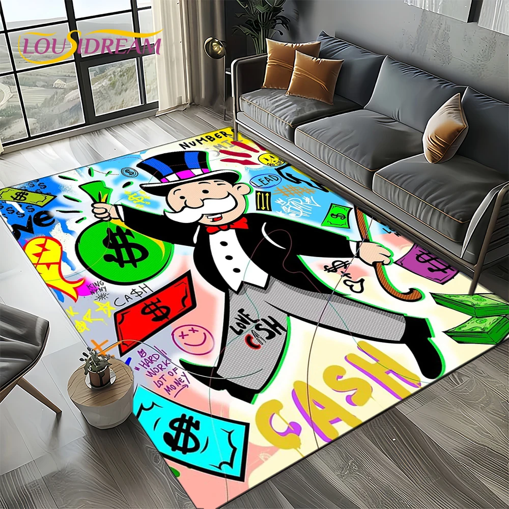 3D 리치맨 게임 모노폴리 달러 만화 카펫 러그, 거실 - Home Decor Online Free 리뷰 및 가격