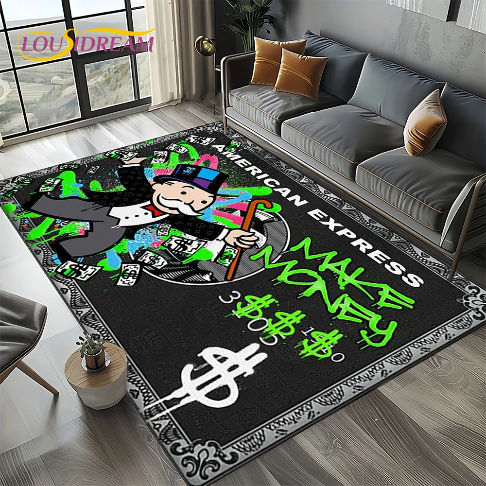 3D 리치맨 게임 모노폴리 달러 만화 카펫 러그, 거실 - Home Decor Online Free 리뷰 및 가격