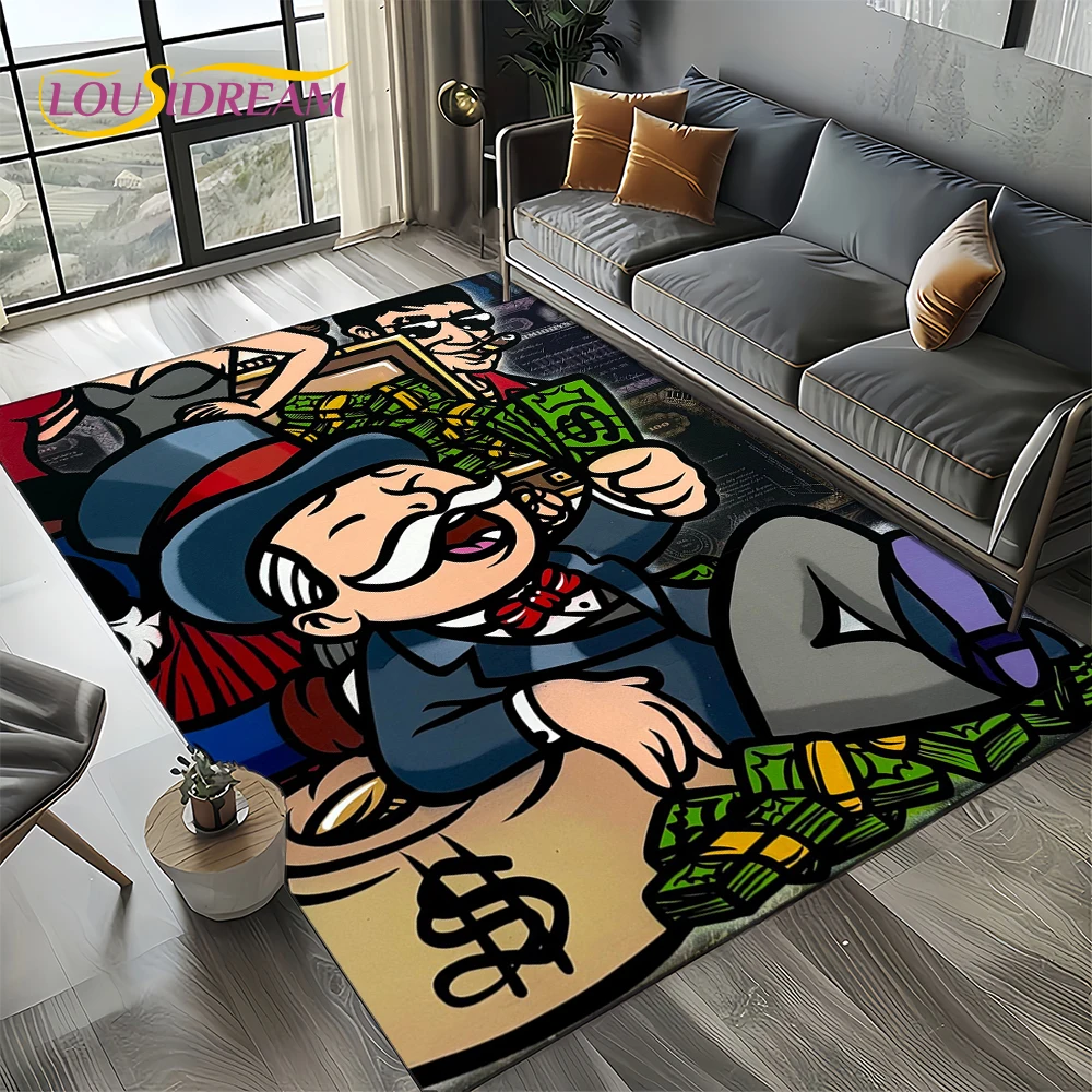3D 리치맨 게임 모노폴리 달러 만화 카펫 러그, 거실 - Home Decor Online Free 리뷰 및 가격