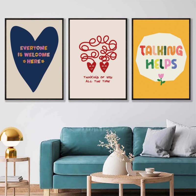 마음에 친절하십시오 정신 건강 심리학 벽 아트 캔버스  - Home Decor Aesthetic Pinterest 리뷰 및 가격