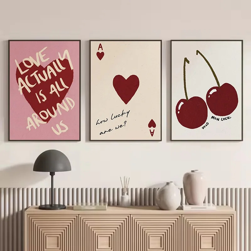 레트로 감성 행운 포스터 체리 긍정적인 명언 카드 게임 - Home Decor Aesthetic Pinterest 리뷰 및 가격
