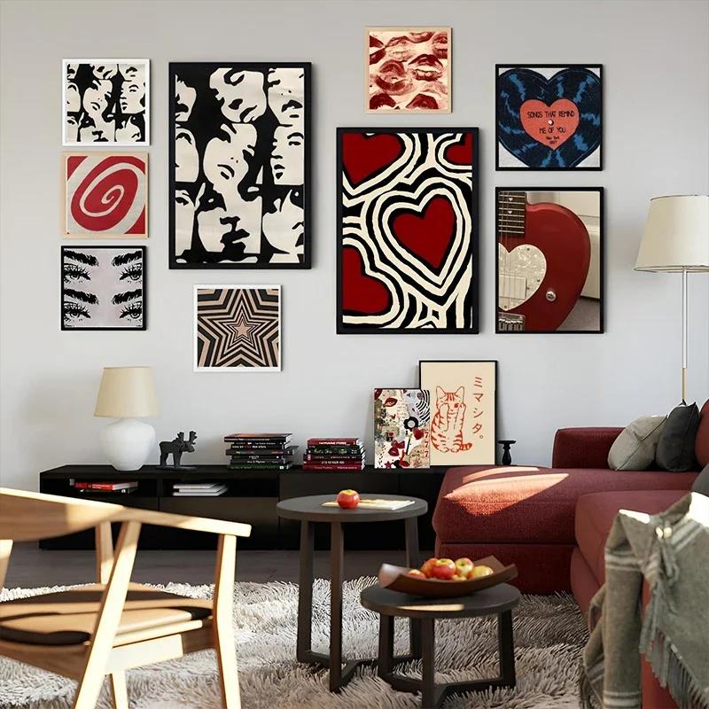 포스터 Y2K 록 스타일 캔버스 그림 추상화 거실 침실 - Home Decor Aesthetic Pinterest 리뷰 및 가격