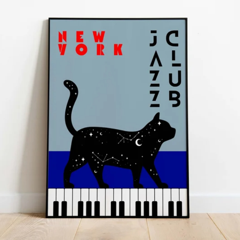1pc 검은 고양이 피아노 캔버스 아트 포스터 포춘 고 - Home Decor Aesthetic Pinterest 리뷰 및 가격