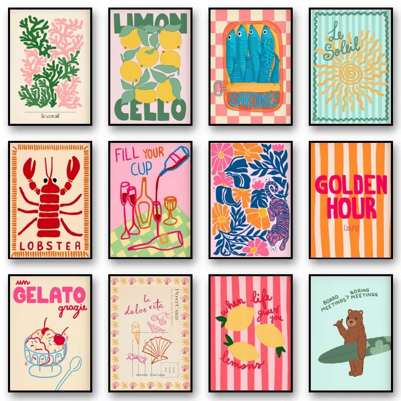 열대 Preppy 포스터 조개 해변 여름 포스터 인쇄  - Home Decor Aesthetic Pinterest 리뷰 및 가격