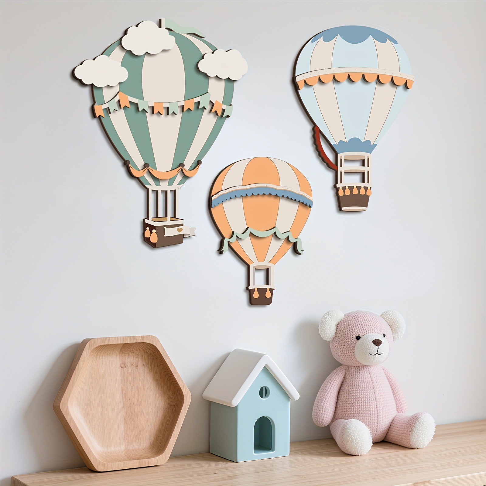 3D 귀엽고 다채로운 열기구 나무 벽 장식 세트, 꿈같 - Home Decor Etsy 리뷰 및 가격