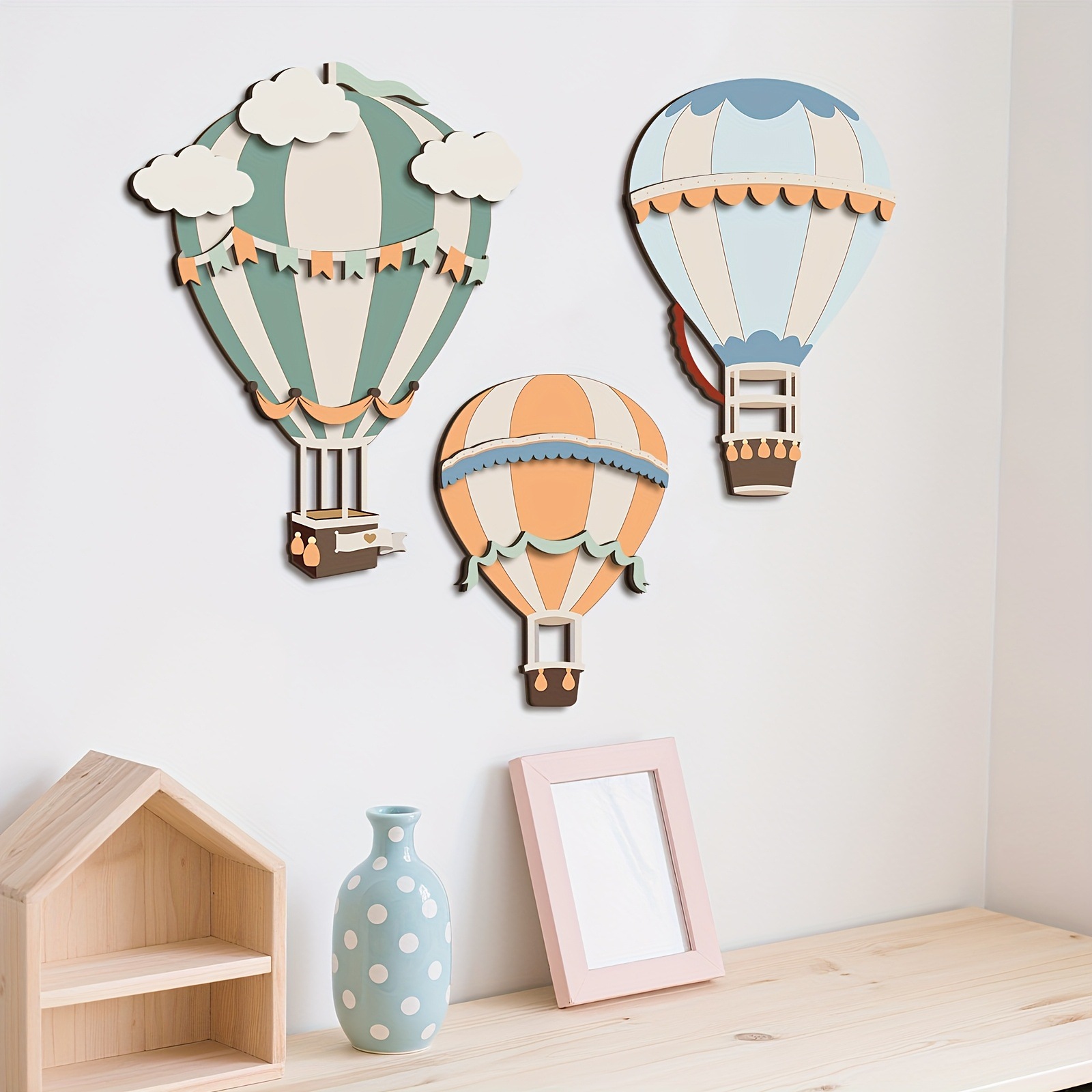 3D 귀엽고 다채로운 열기구 나무 벽 장식 세트, 꿈같 - Home Decor Etsy 리뷰 및 가격