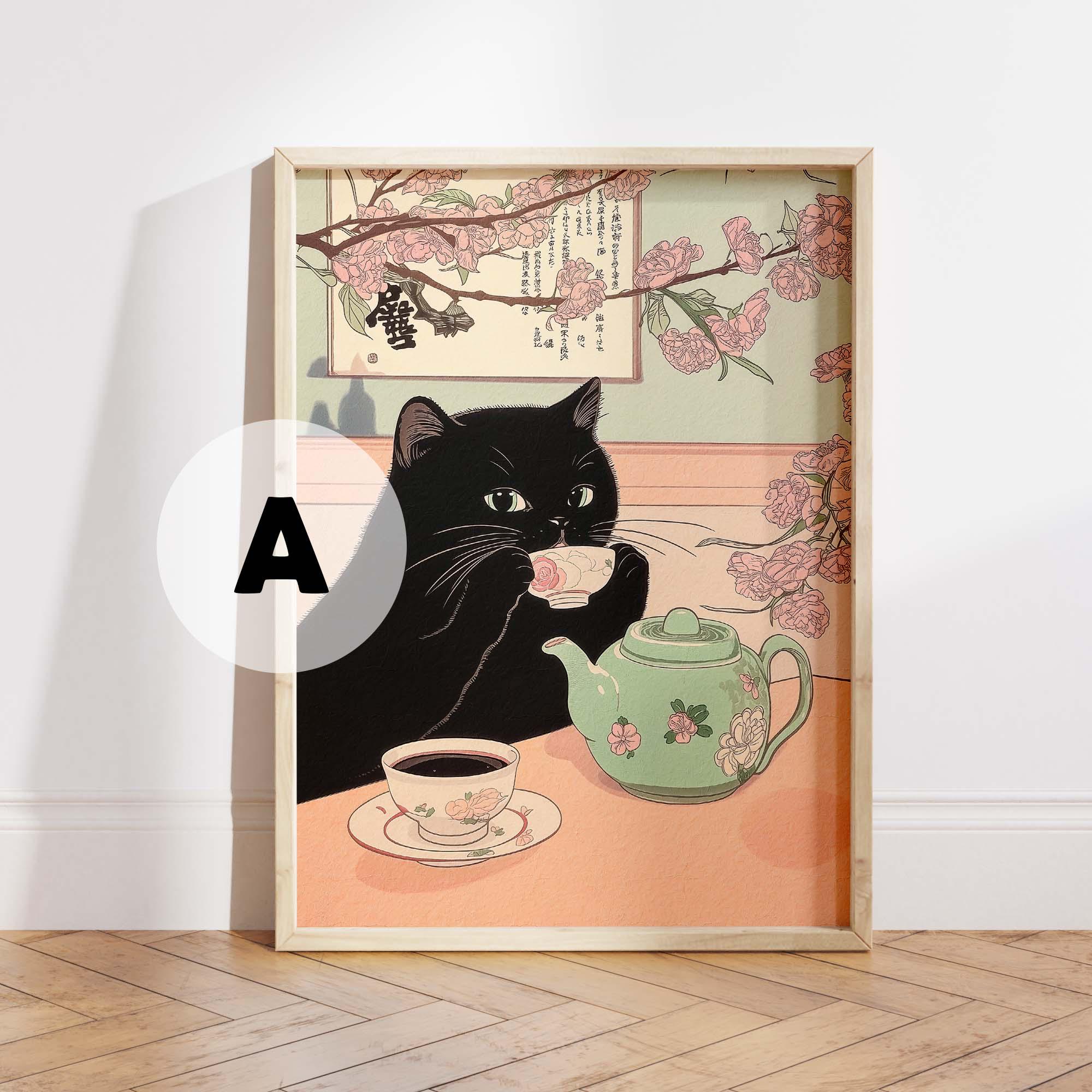 일본식 고양이 프린트 6종 세트, 검은 고양이 캔버스  - Home Decor Aesthetic Pinterest 리뷰 및 가격
