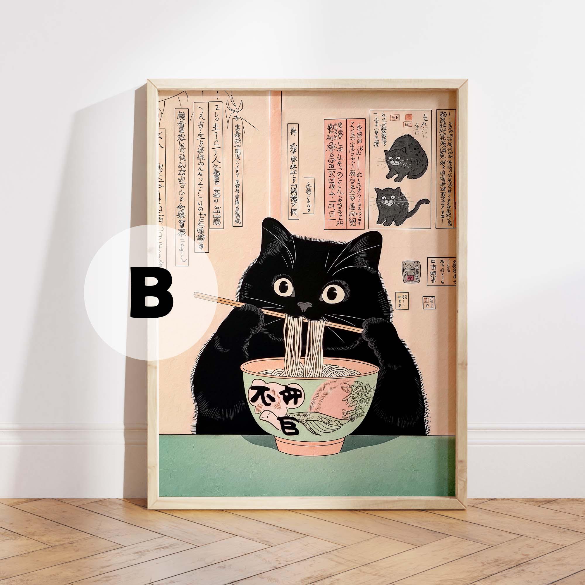 일본식 고양이 프린트 6종 세트, 검은 고양이 캔버스  - Home Decor Aesthetic Pinterest 리뷰 및 가격