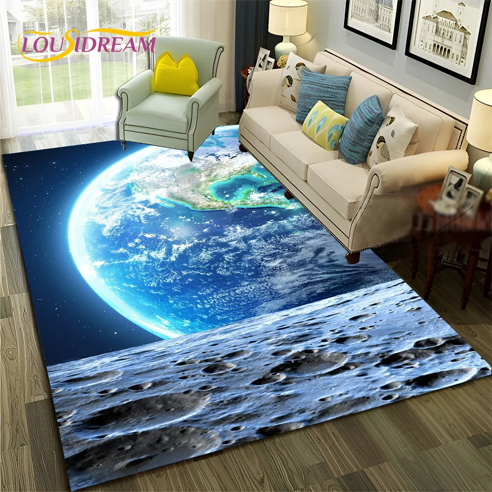 갤럭시 행성 별 3D 우주 공간 카펫 러그, 거실 침실 - Home Decor Online Free 리뷰 및 가격
