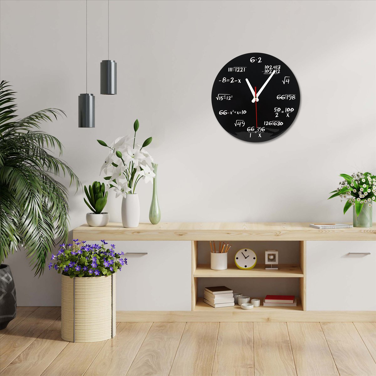 수학 벽시계 수학 공식 방정식 시계 퀴즈 시계 흑백 디 - Home Decor Quiz 리뷰 및 가격